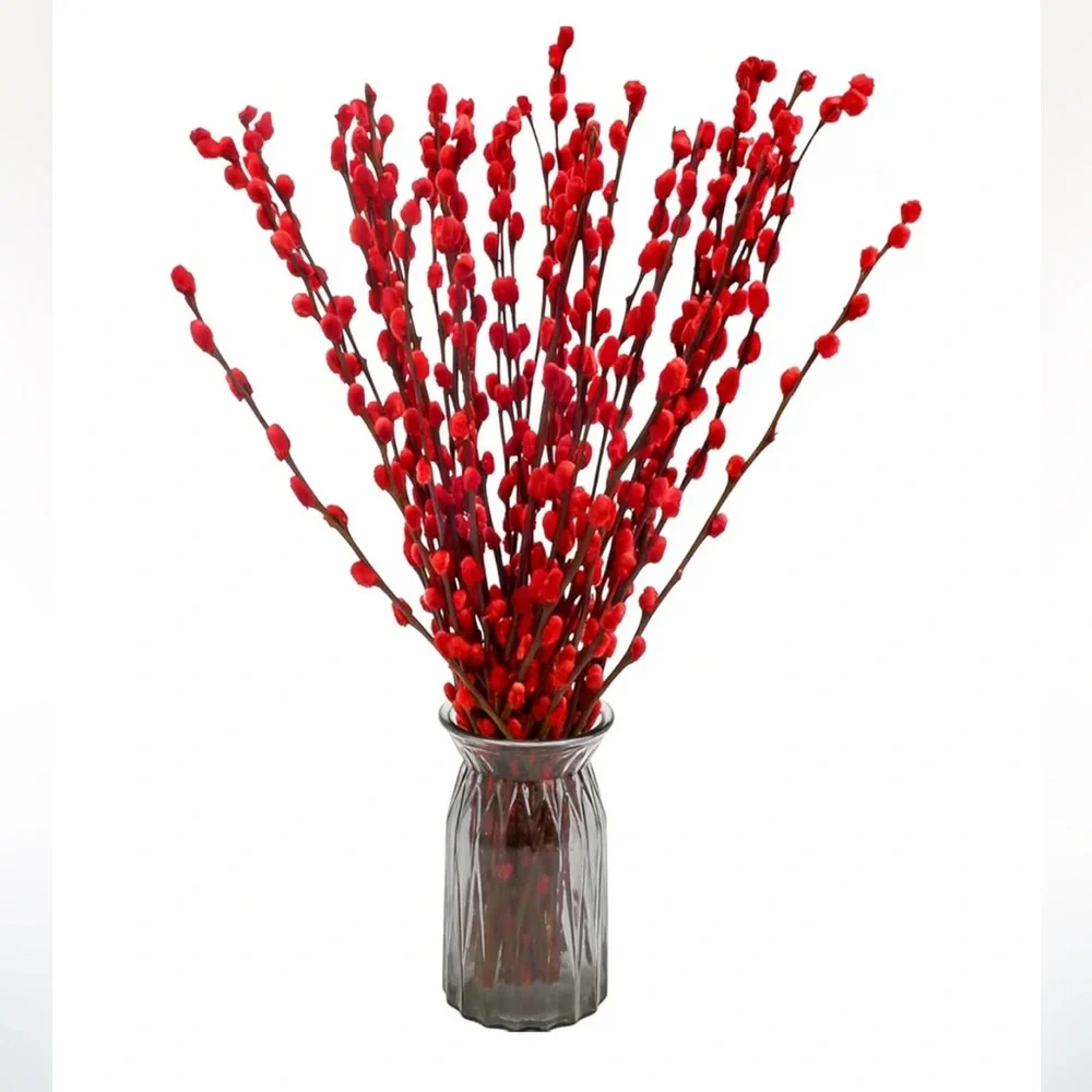 Red Willow Stems 100% Real Floral Plant Home Holiday Decor 16” Length (60pc)